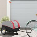 vidaXL Vozík za bicykel, čierno červený 30 kg, železo