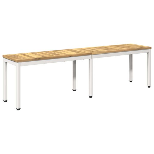 vidaXL Záhradná lavička 161 x 35 x 45 cm Pevné akáciové drevo Biela