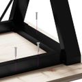 vidaXL Jedálenský stolík v tvare Y 140x80x75 cm borovica a oceľ