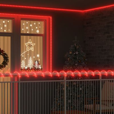 vidaXL Lano so svetlom s 480 LED-i Červená 20 m PVC