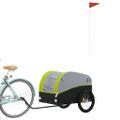vidaXL Vozík za bicykel, čierno zelený 45 kg, železo