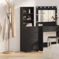 vidaXL Highboard Čierny dub 40 x 41 x 135 cm Kompozitné drevo