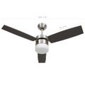 vidaXL Stropný ventilátor so svetlom a ovládačom 108 cm, tmavohnedý