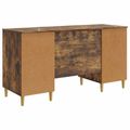 vidaXL Stôl s poličkou Dymový dub 142,5 x 50 x 75 cm Kompozitné drevo