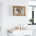 vidaXL Nástenný sklenený kabinet LUCCA Dub artisan 60 x 31 x 40 cm