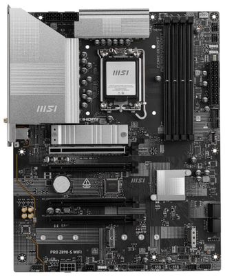 MSI PRO Z890-S WIFI / Intel Z890 / LGA1851 / 4x DDR5 / 3x M.2 / USB-C / HDMI / DP /  WiFi / ATX Základná doska, Intel Z890, LGA1851, 4× DDR5 DIMM (max. 256GB), 3× M.2, Wi-Fi, HDMI, DisplayPort, 2× USB-C, ATX