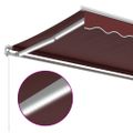 vidaXL Ručne zaťahovacia markíza s LED vínová 600x350 cm