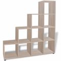 vidaXL Regál na knihy/policový regál v tvare schodov 142 cm, dekor dub