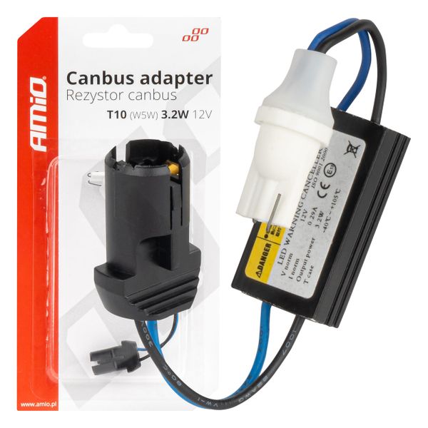 Rezistor CANBUS pre LED žiarovky 12V 3.2W T10 zástrčka a zásuvka AMiO-04087