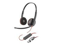 Blackwire 3200 Series - náhlavná súprava - náhlavné - káblové - USB-C - čierna - Certified for Skype for Business, Cisco Jabber Certified, certifikované Avaya, certifikované UC
