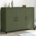 vidaXL Komoda olivovozelená 100,5x39x72 cm oceľ