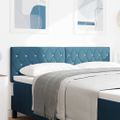 vidaXL LED hlavová doska s LED pásikmi Tmavomodrá 160 cm Zamat