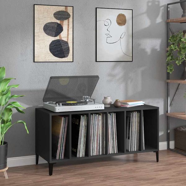 vidaXL Skrinka na platne čierna 100x38x48 cm kompozitné drevo