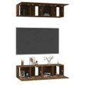 vidaXL TV stolíky 4 ks hnedý dub 60x30x30 cm kompozitné drevo