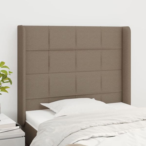 vidaXL Čelo postele so záhybmi sivohnedé 103 x 16 x 118/128 cm látka