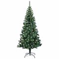 vidaXL Umelý predsvietený vianočný stromček Zelená 150 cm PVC a kov