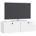 vidaXL Nástenná TV skrinka 98 x 31 x 30 cm Biela s vysokým leskom