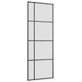 vidaXL Posuvné dvere s kovaním čierne 76x205 cm ESG sklo