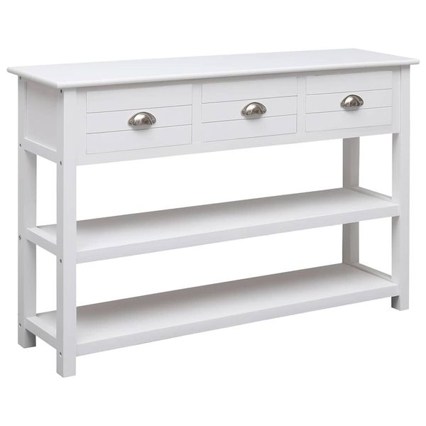 vidaXL Komoda biela 115x30x76 cm drevená