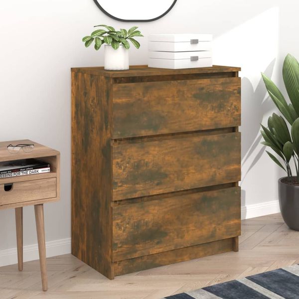 vidaXL Komoda dymový dub 60x35x76 cm spracované drevo