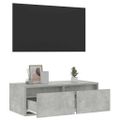 vidaXL TV skrinka s LED svetlami betónová sivá 75x35,5x25 cm