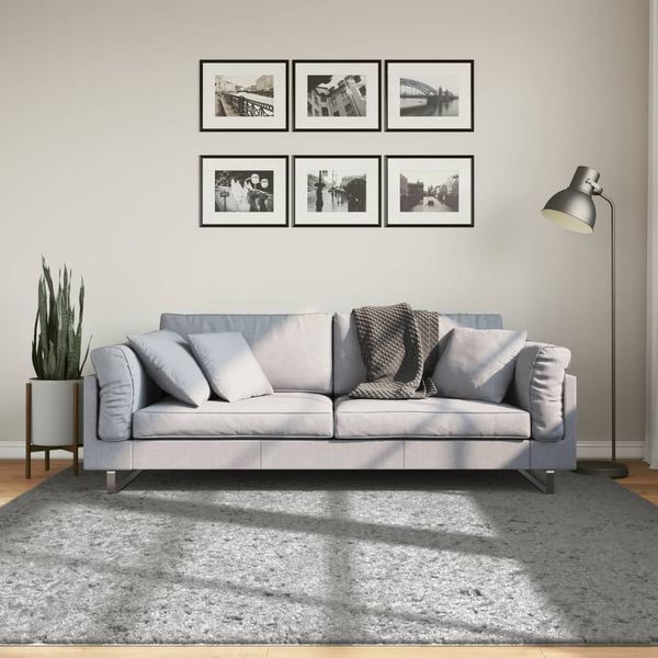 vidaXL Shaggy koberec PAMPLONA, vysoký vlas, moderný, sivý 200x200 cm