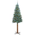 vidaXL Úzky vianočný stromček s 300 LED-i so stojanom Zelená 210 cm