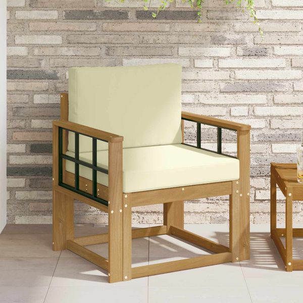 vidaXL 2 Kus Záhradná súprava gaučov Polyester Biela a krémová