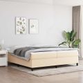 vidaXL Posteľný rám s boxspringom krémová 200x200 cm látka