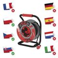 Prodlužovací kabel EMOS P084255 PROFI na bubne 25 m / 4 zásuvky / čierny / guma / 230 V / 1,5 mm2