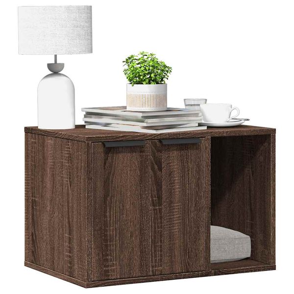 vidaXL Uzavretý box na stelivo, hnedý dub 60x40x40cm, kompozitné drevo