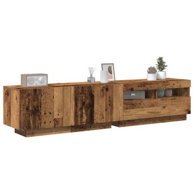 TV skrinka vidaXL s LED osvetlením Staré drevo 180x35x40 cm