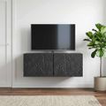 vidaXL Nástenná TV skrinka 59,5 x 41 x 30 cm Čierna Kompozitné drevo