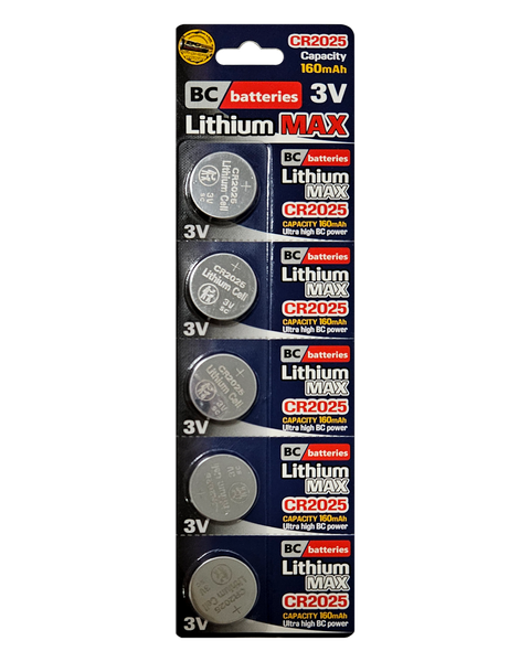 Lítiová gombíková 3V batéria BC batteries CR2025 5ks