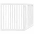 vidaXL Brána pre psa skladacia 2 panely biela 160 cm topoľové drevo