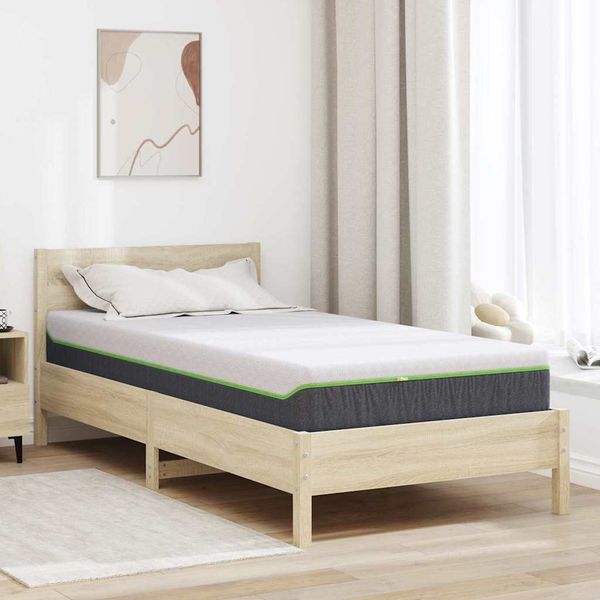 vidaXL Matrac Biela a šedá 100 x 200 cm žakárová tkanina