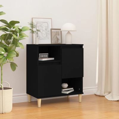 vidaXL Komoda čierna 60x35x70 cm spracované drevo