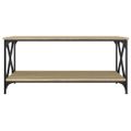 vidaXL Konferenčný stolík dub sonoma 100x50x45cm sprac. drevo a železo