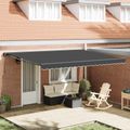 vidaXL Rám markízy Antracitová 450 × 300 cm Polyester s PU povrchom