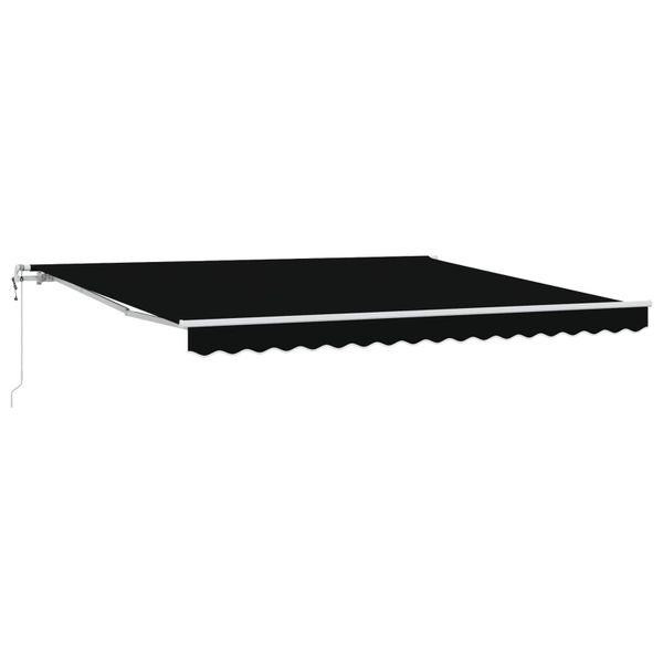 vidaXL Sklopná markíza Čierna 400 × 300 cm Tkanina a hliník