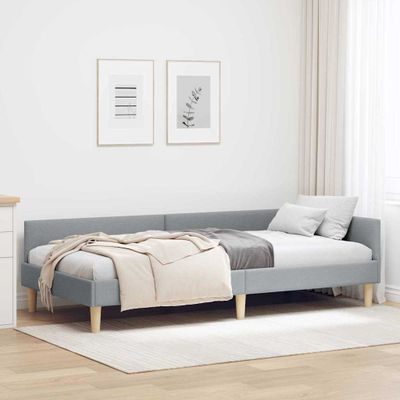 vidaXL Rohový rám postele Svetlosivá 80 x 200 cm látka