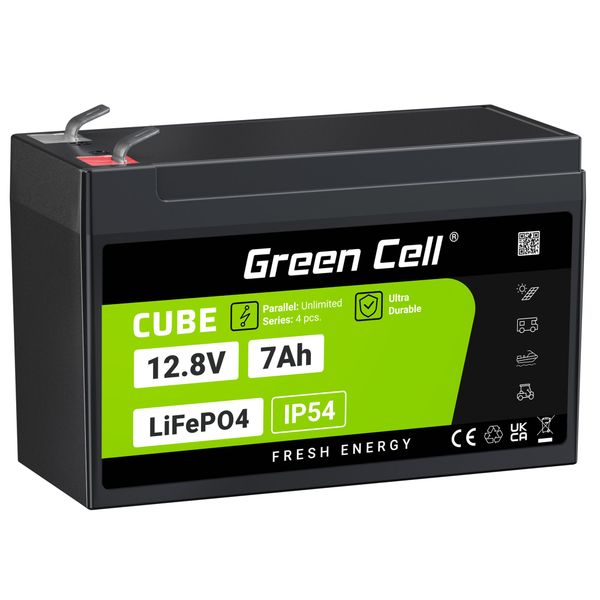 LFPGC12V7AH Green Cell batéria CUBE LiFePO4 7Ah 12.8V 89.6Wh