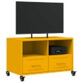 vidaXL TV skrinka horčicovožltá 68x39x43,5 cm oceľ