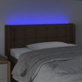 vidaXL Čelo postele s LED tmavohendé 103x16x78/88 cm látka