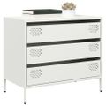 vidaXL Komoda biela 68x39x58,5 cm oceľ valcovaná za studena