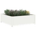 vidaXL Obrubník trávnika 100 x 100 x 35 cm Oceľ Biela