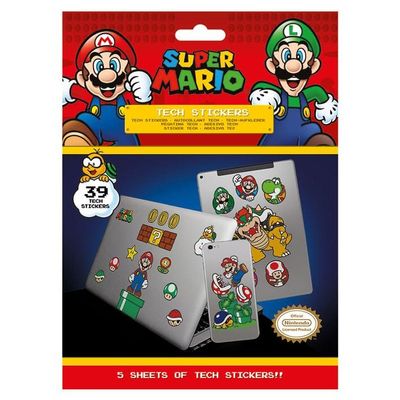 Sada vinylových samolepiek Super Mario - Mushroom Kingdom (39 ks)