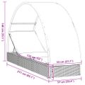 vidaXL Lehátko s okrúhlou strechou čierne 211x57x140 cm polyratan