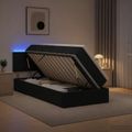 vidaXL LED úložná posteľ s matracom Čierna 100 x 200 cm Zamat