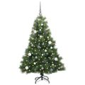 vidaXL Umelý vianočný stromček s 150 LED-i Zelená 150 cm PE a PVC